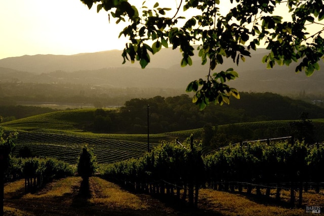 property view of mountains featuring a rural view