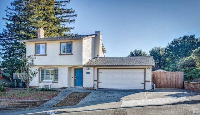 view of front property featuring a garage