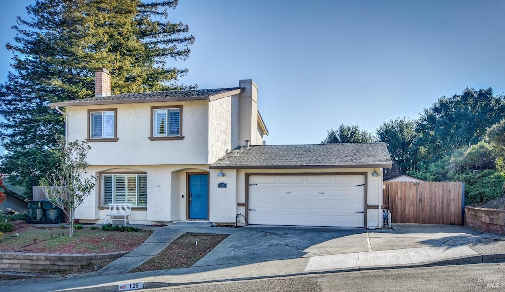 view of front property featuring a garage