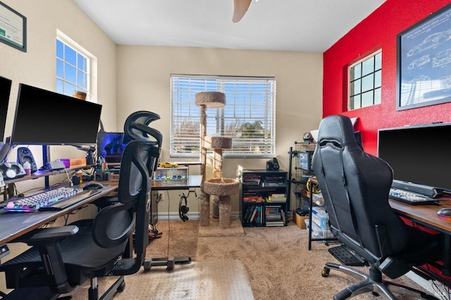 office featuring ceiling fan