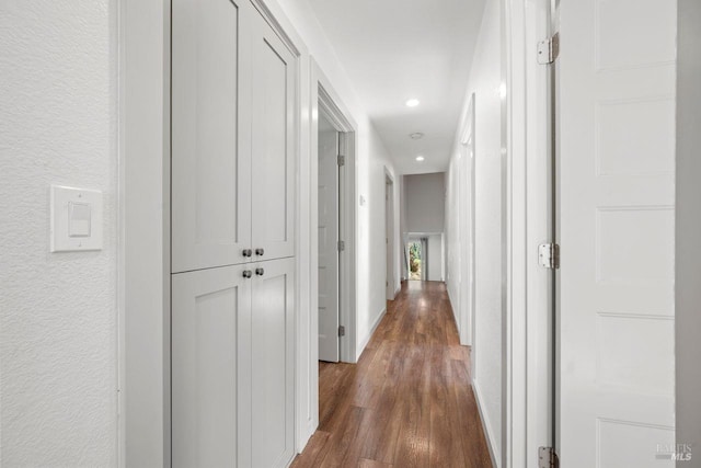 hall featuring dark hardwood / wood-style flooring