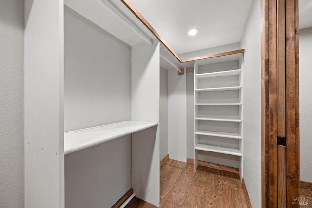 spacious closet with wood-type flooring