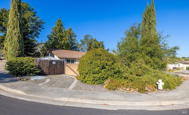 view of front of home with fence