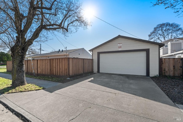 view of garage