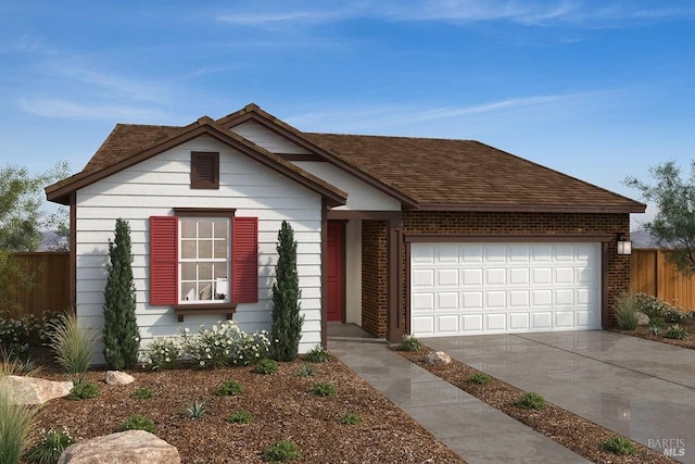 view of front facade with a garage