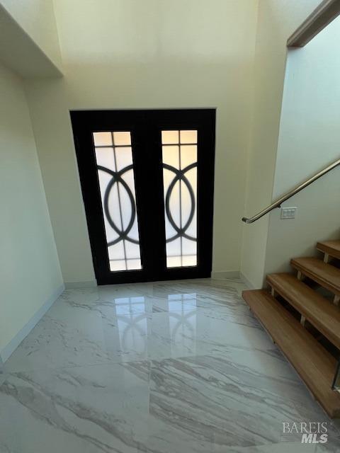 entrance foyer with french doors