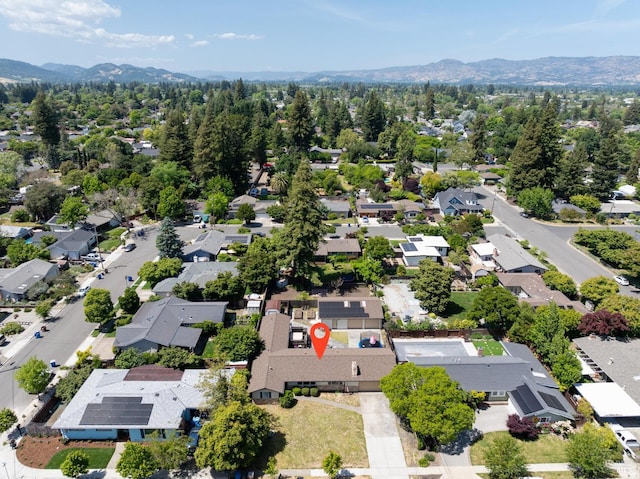 bird's eye view featuring a mountain view