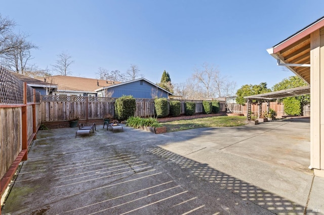 exterior space featuring a fenced backyard