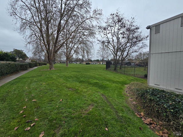 view of yard featuring fence