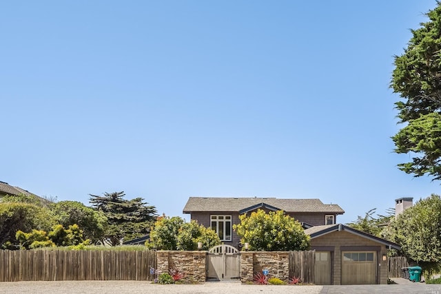 view of front facade with a garage