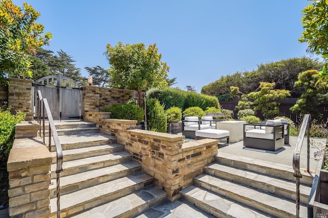 view of patio / terrace featuring an outdoor hangout area