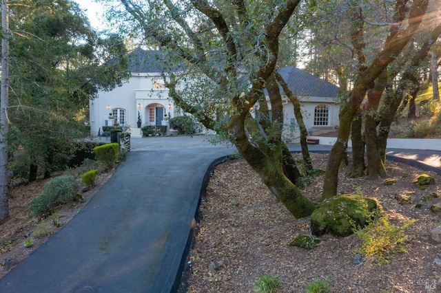 view of front of home with driveway and stucco siding