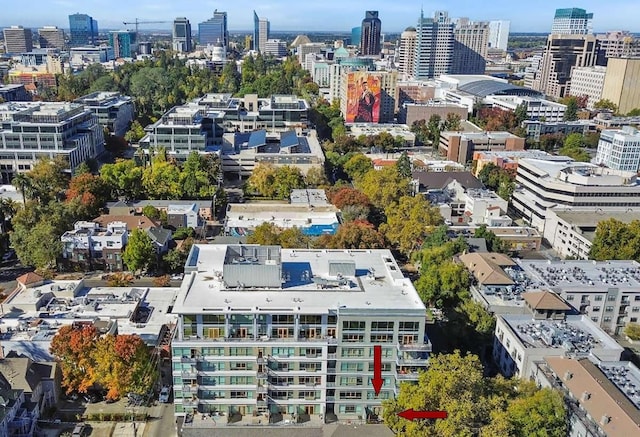 drone / aerial view featuring a view of city