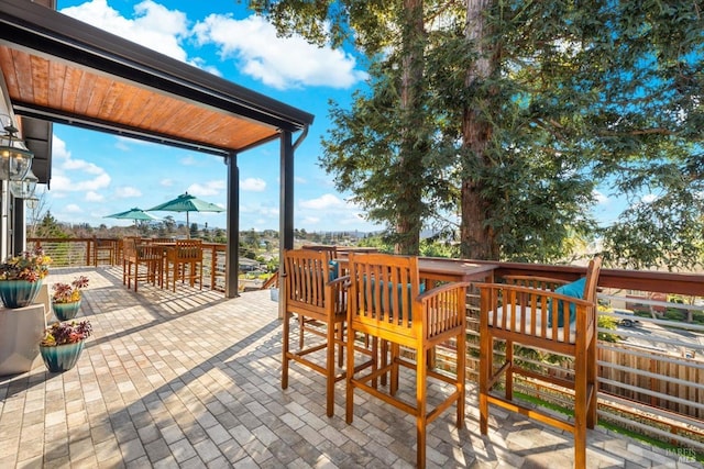 view of patio / terrace featuring outdoor dining space