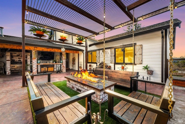 2135 E 2nd St, Benicia, CA 94510 - back of house with a fire pit, a bar, and a patio area