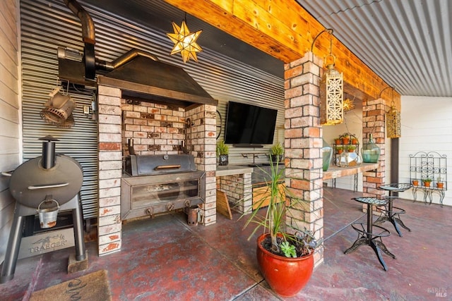 view of patio featuring area for grilling