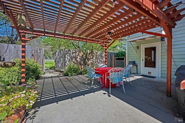 view of patio / terrace with a pergola