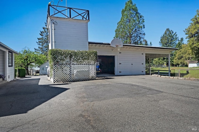 view of garage