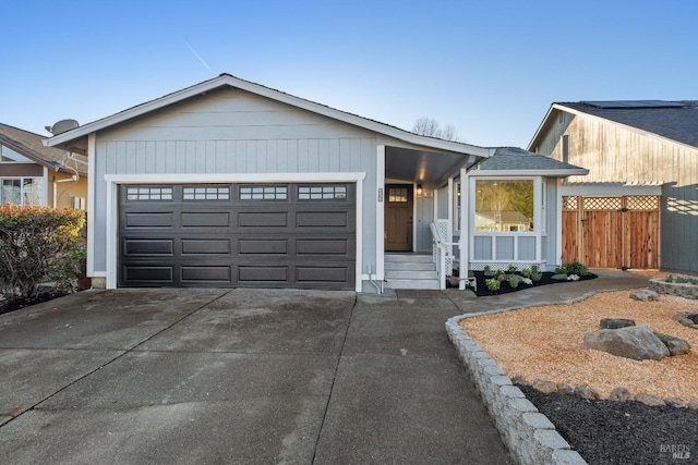 view of front of house with a garage