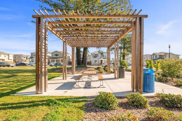 view of patio / terrace featuring a pergola