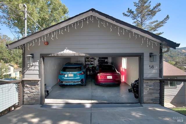 view of garage