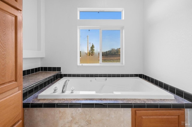 bathroom with a healthy amount of sunlight and a tub