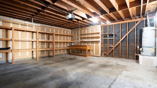 basement with water heater
