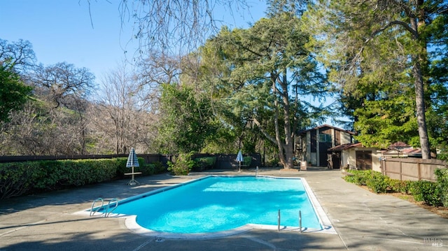 view of pool featuring a patio