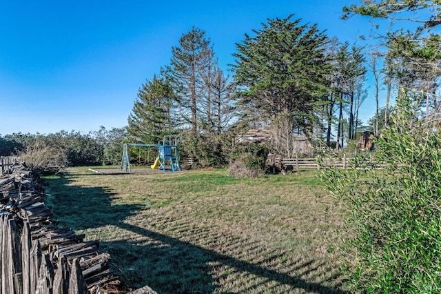 view of yard featuring a playground