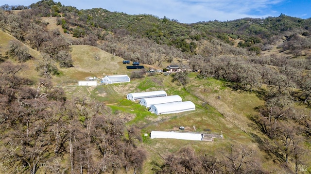 aerial view featuring a mountain view