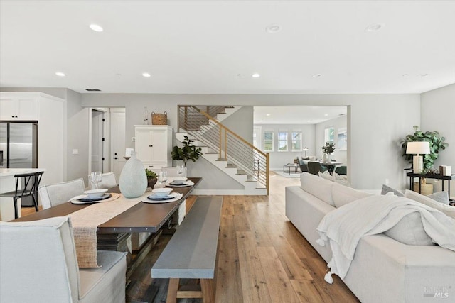 dining room featuring light wood-type flooring