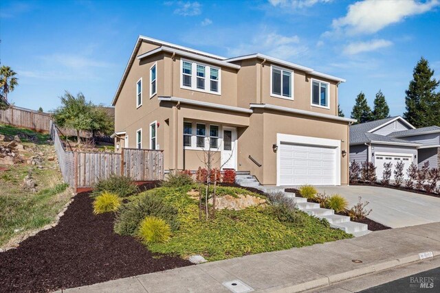 view of front of house with a garage