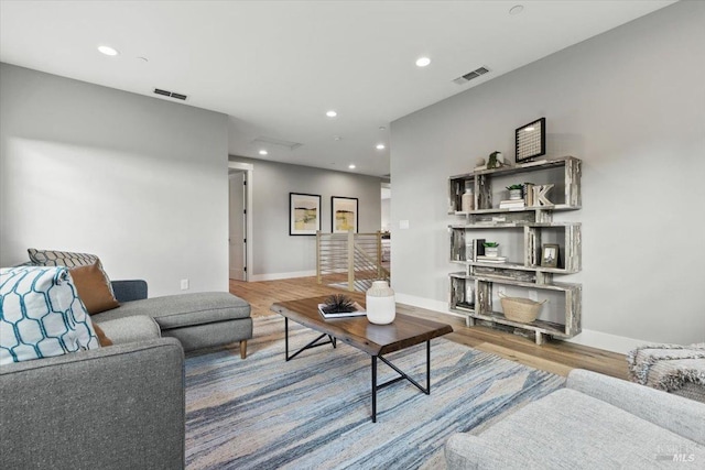 living room featuring hardwood / wood-style flooring