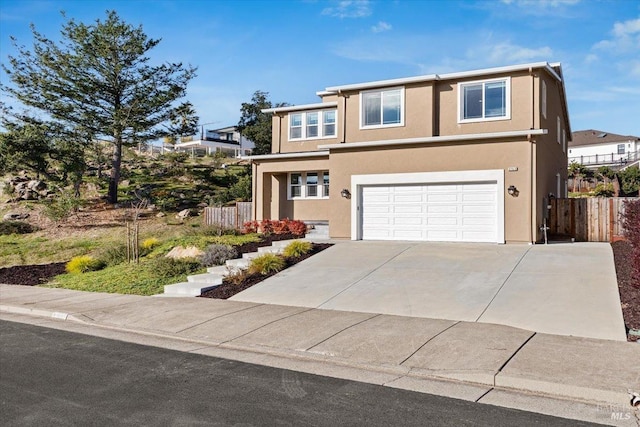 view of front facade featuring a garage