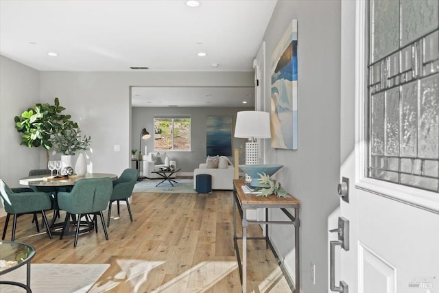 interior space featuring light wood-type flooring