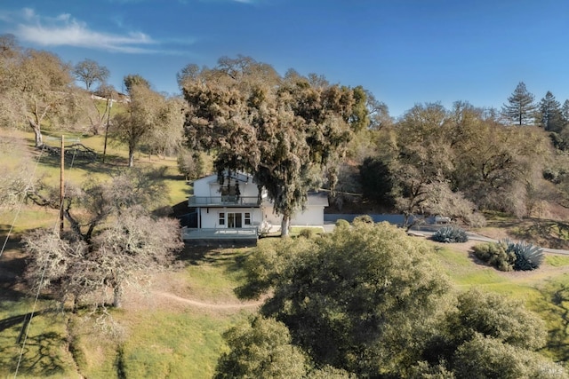 bird's eye view with a rural view