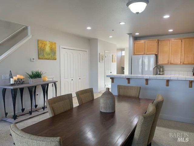 dining room featuring sink