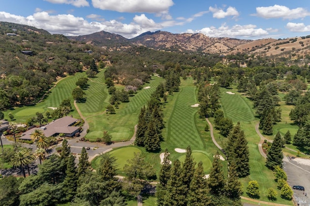 aerial view with a mountain view