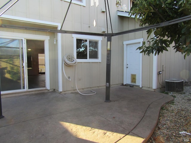 view of patio featuring central AC unit