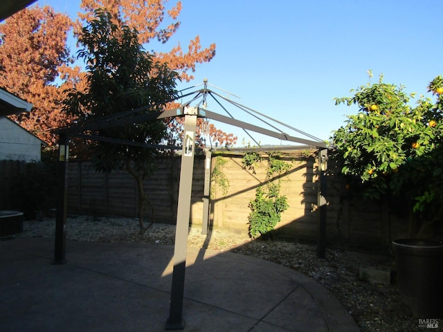 view of patio featuring a gazebo