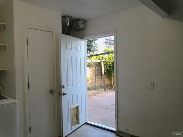 interior space with washer / dryer