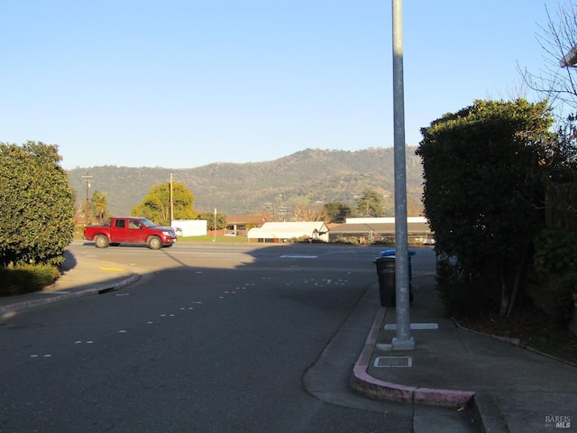 view of road with a mountain view