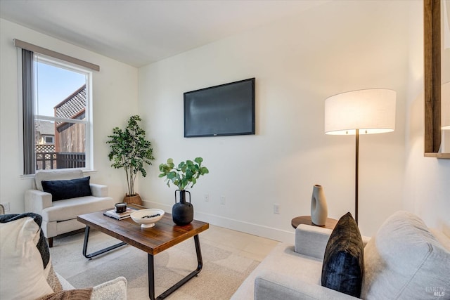 view of tiled living room