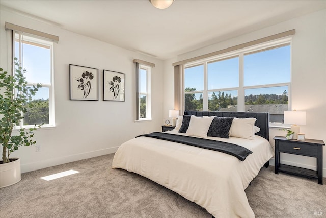 bedroom featuring carpet floors and multiple windows