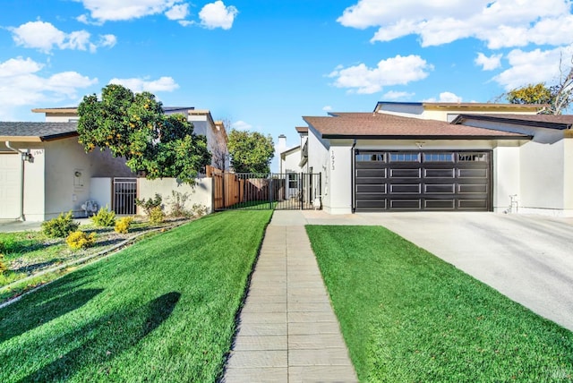 view of yard featuring a garage