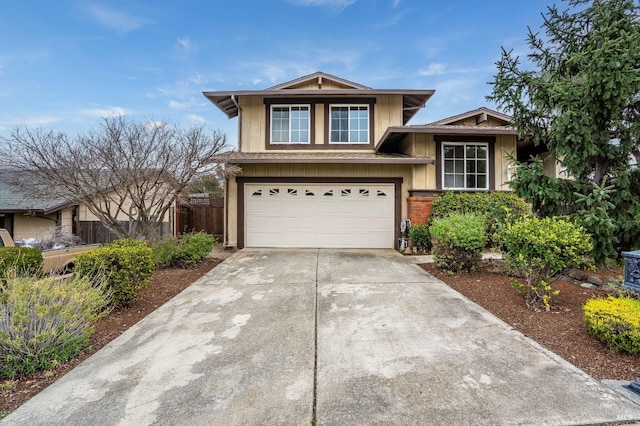 view of front of home with a garage