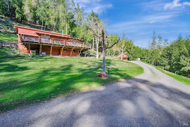 exterior space featuring a wooden deck