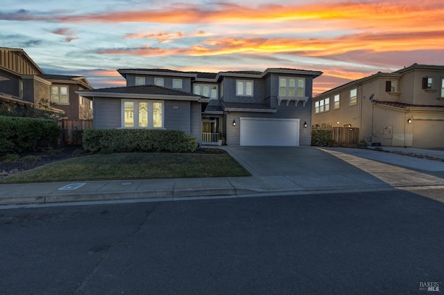 view of front facade with a garage