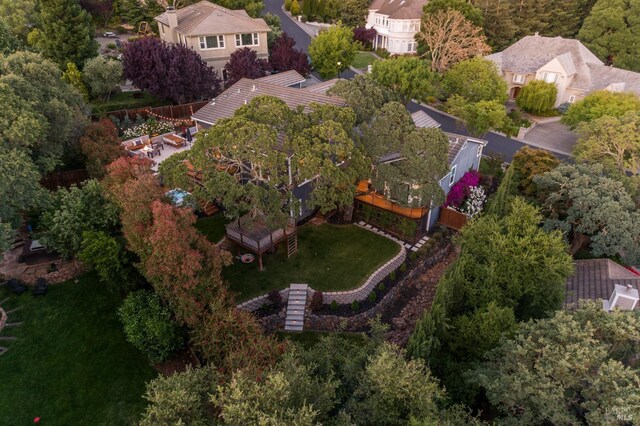 view of yard featuring a wooden deck