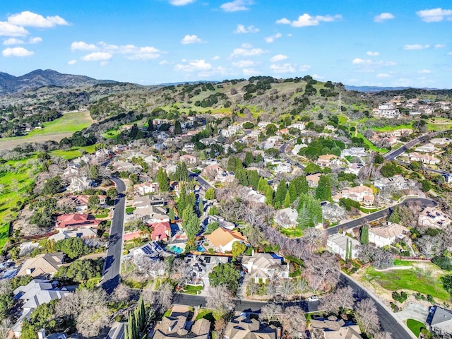 bird's eye view featuring a mountain view